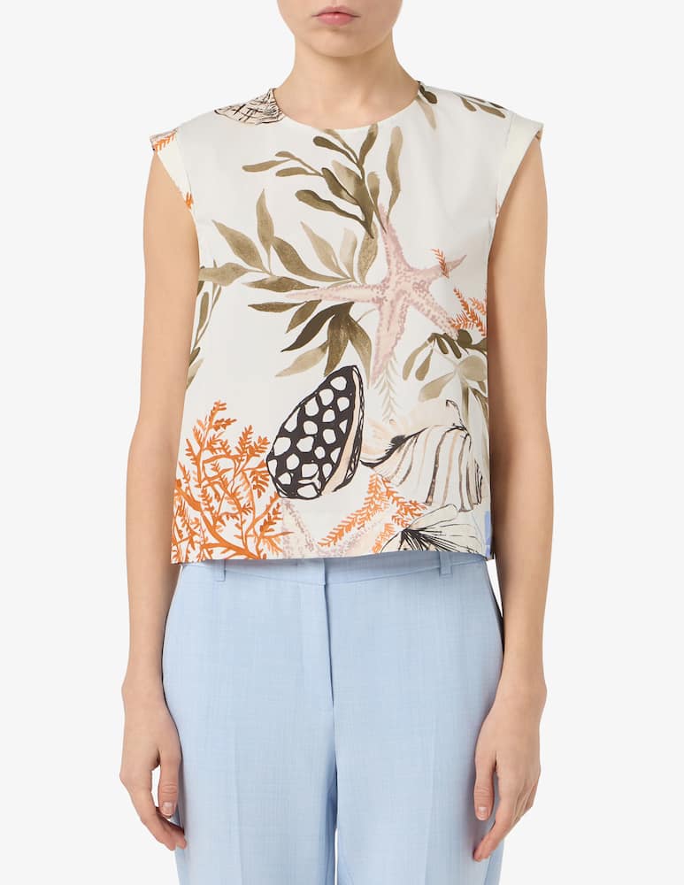 rinascente Marella Printed shell sleeveless top