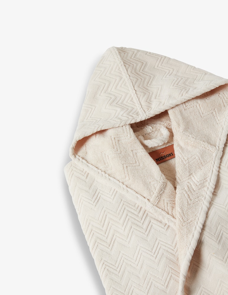 Missoni Home Chalk Bath Robe With Hood - picture 2 Missoni Home Chalk Bath Robe With Hood - picture 2
