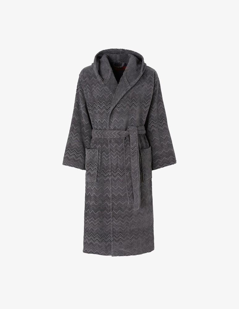 rinascente Missoni Chalk Bath Robe With Hood