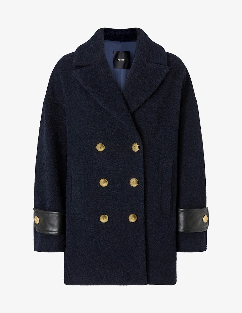 rinascente Pinko Diagonal boucle pea coat