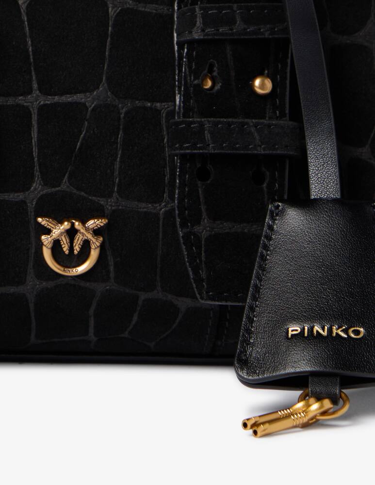 rinascente Pinko Bowling croc-embossed bag