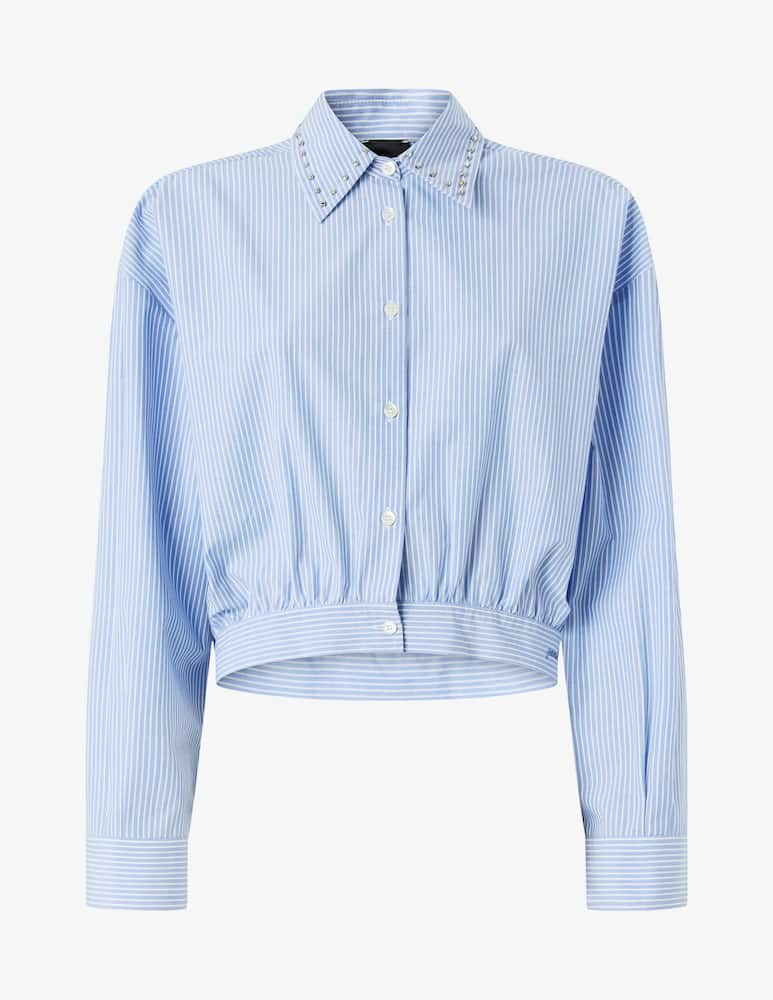 Pinko Camicia crop con gioiello Charita  - immagine 1