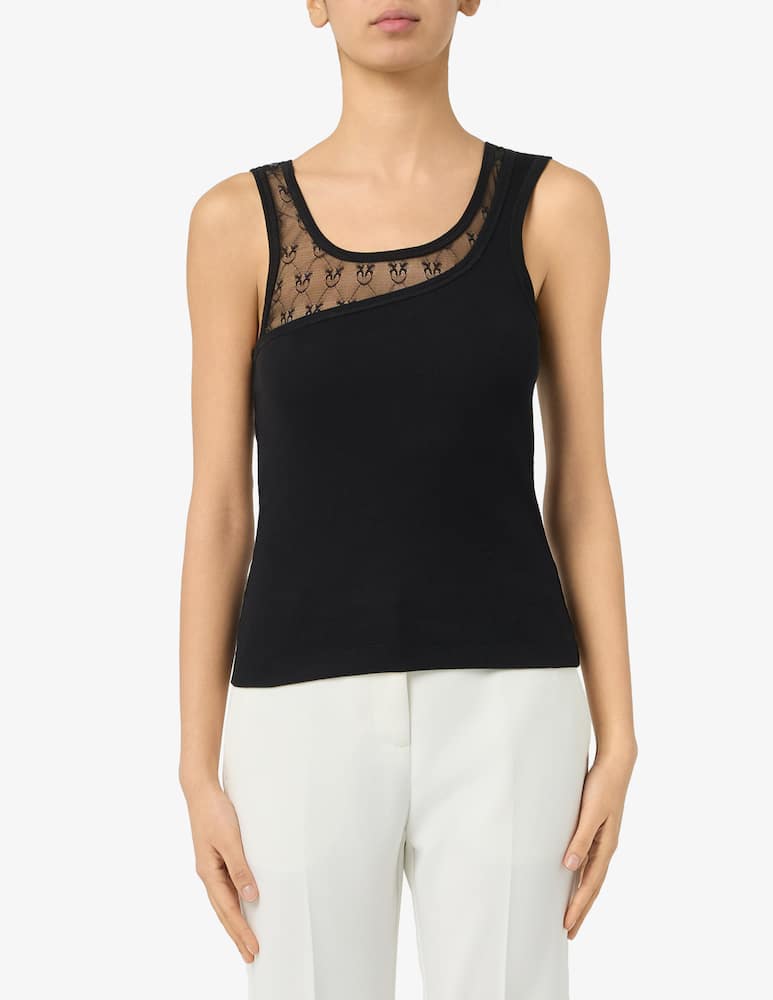 rinascente Pinko Canotta costina con pizzo