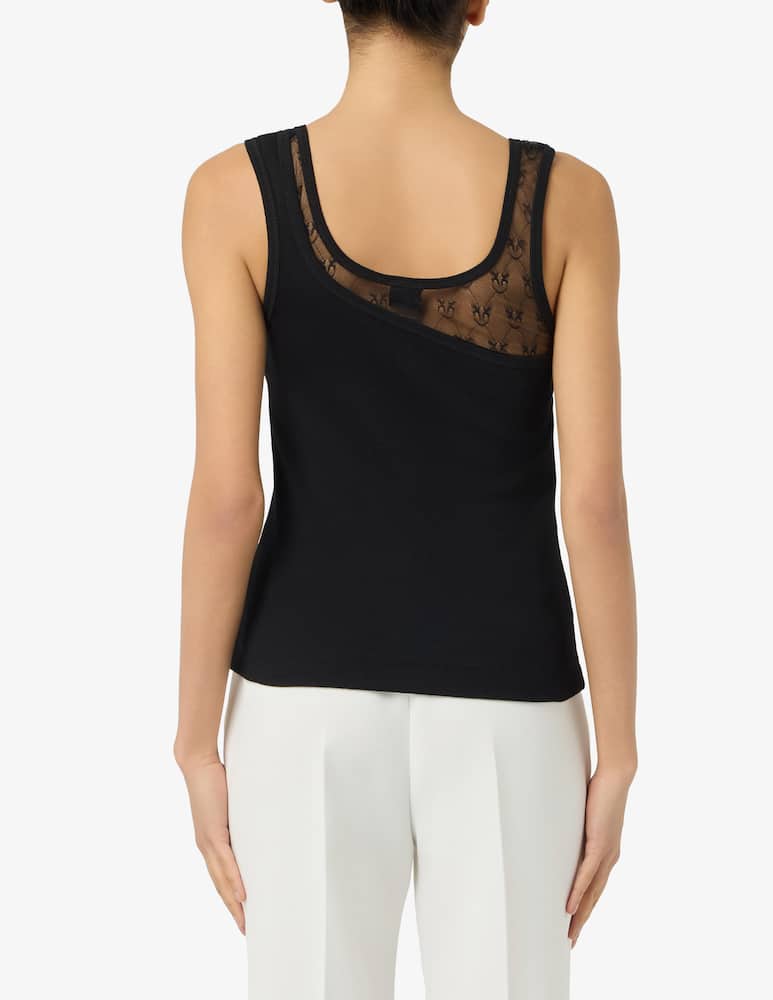 rinascente Pinko Canotta costina con pizzo