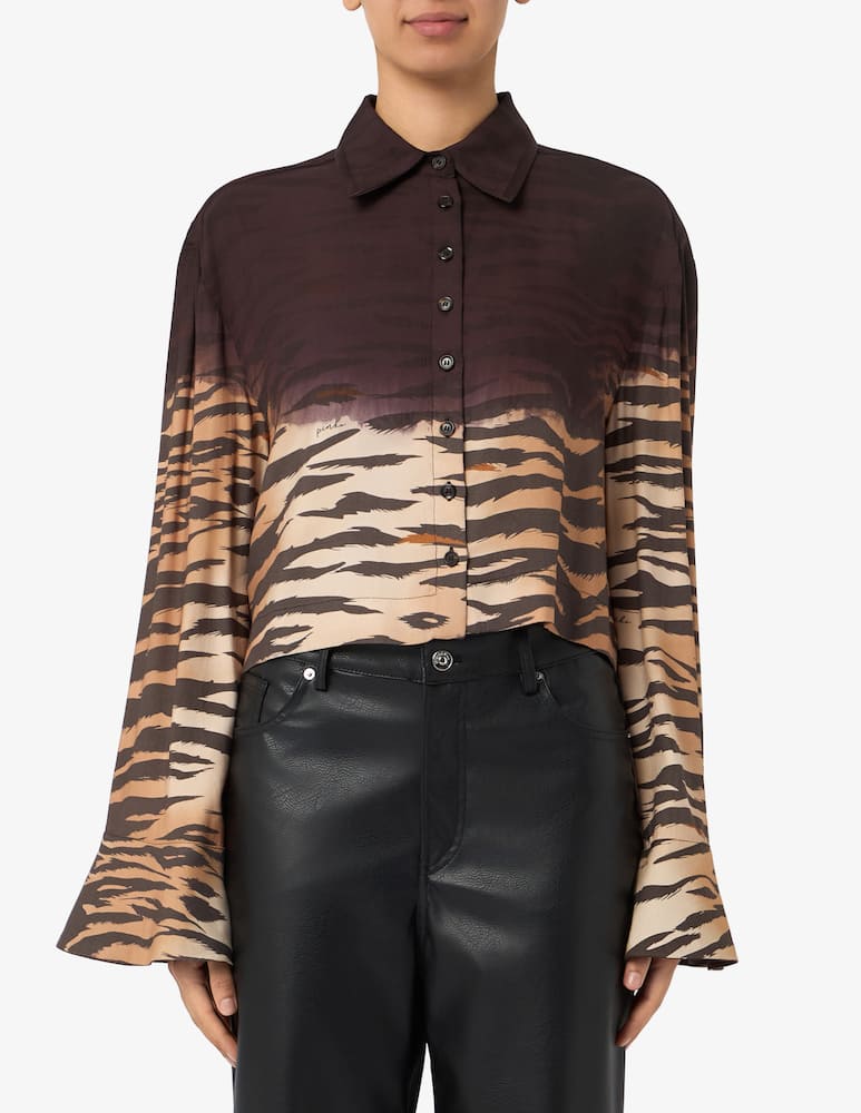 rinascente Pinko Cordelia animal print twill shirt