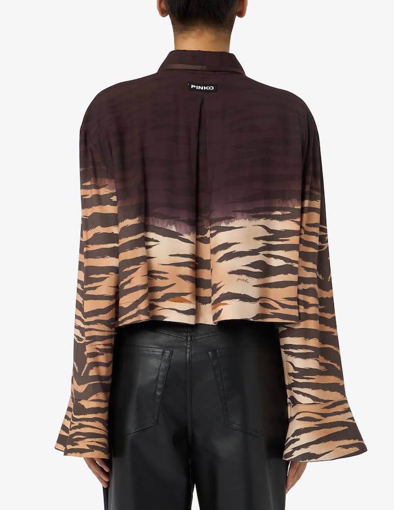 rinascente Pinko Cordelia animal print twill shirt