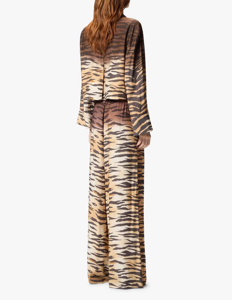 rinascente Pinko Pantaloni twill stampa animalier