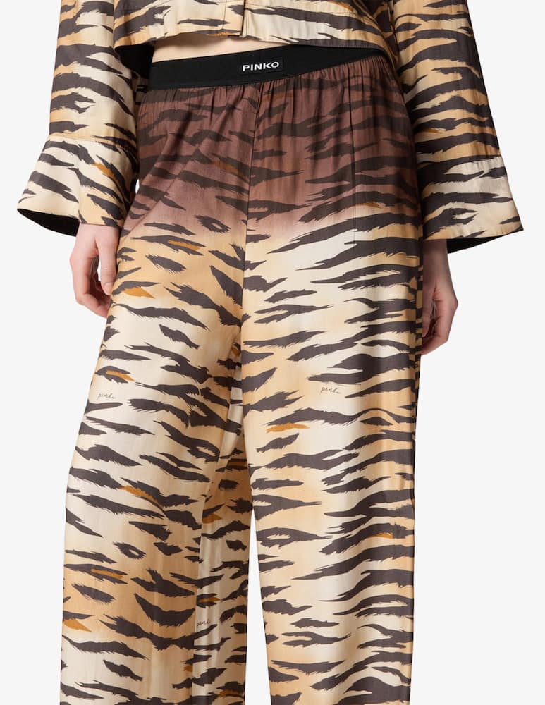 rinascente Pinko Pantaloni twill stampa animalier