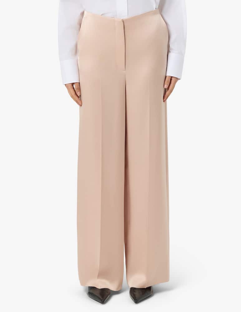 Pinko Pantaloni ampi in raso Limoncello - immagine 1 Pinko Pantaloni ampi in raso Limoncello - immagine 1