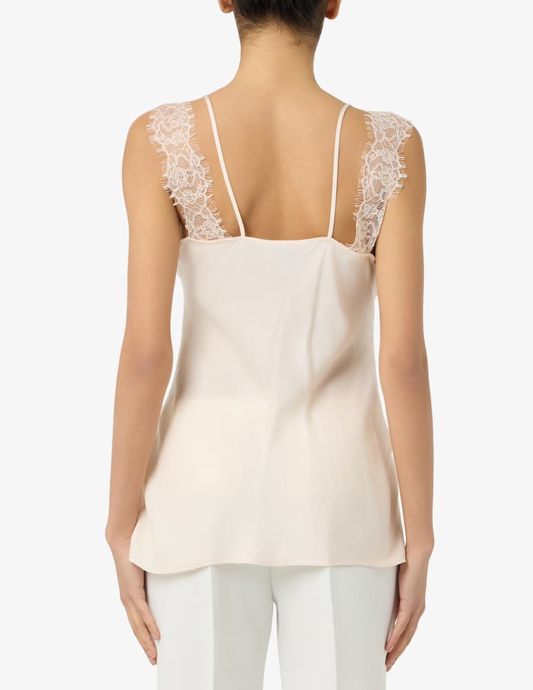 rinascente Pinko Top twill con pizzo Lydia