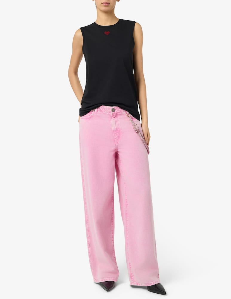 Pinko Casimiro cotton jersey vest with embroidery - picture 2 Pinko Casimiro cotton jersey vest with embroidery - picture 2