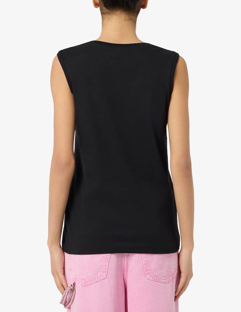 Pinko Casimiro cotton jersey vest with embroidery - picture 3 Pinko Casimiro cotton jersey vest with embroidery - picture 3