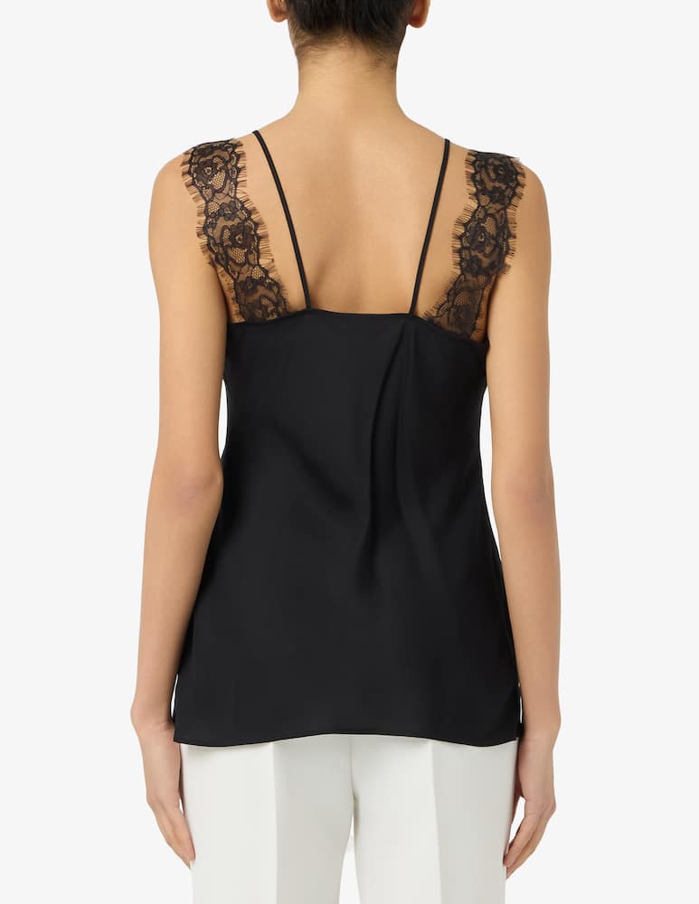 rinascente Pinko Top twill con pizzo Lydia