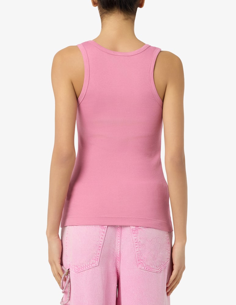 rinascente Pinko Canottiera in costina cotone logo