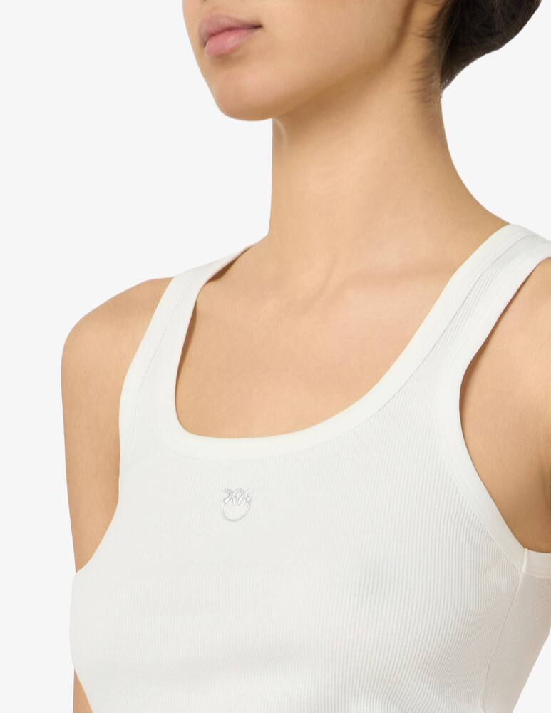 Pinko Ribbed cotton logo tank top - picture 4 Pinko Ribbed cotton logo tank top - picture 4