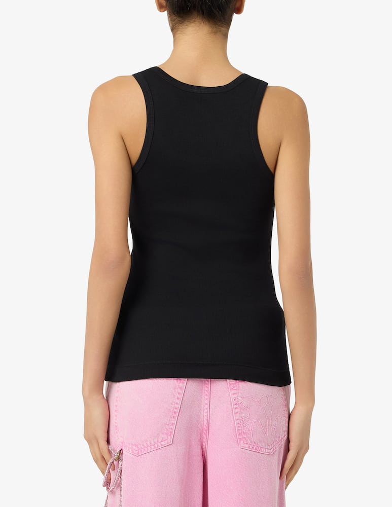 rinascente Pinko Canottiera costina cotone logo