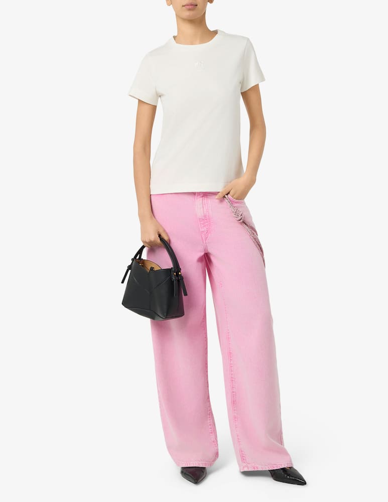 rinascente Pinko Jersey t-shirt logo embroidery