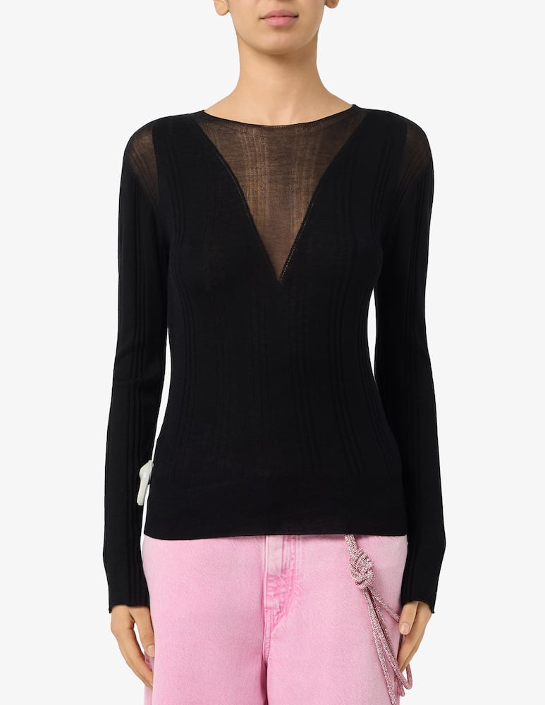 rinascente Pinko Sheer panel silk blend jumper