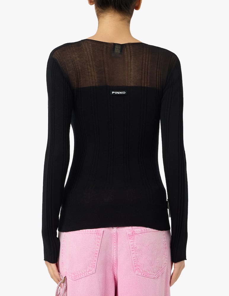 rinascente Pinko Sheer panel silk blend jumper
