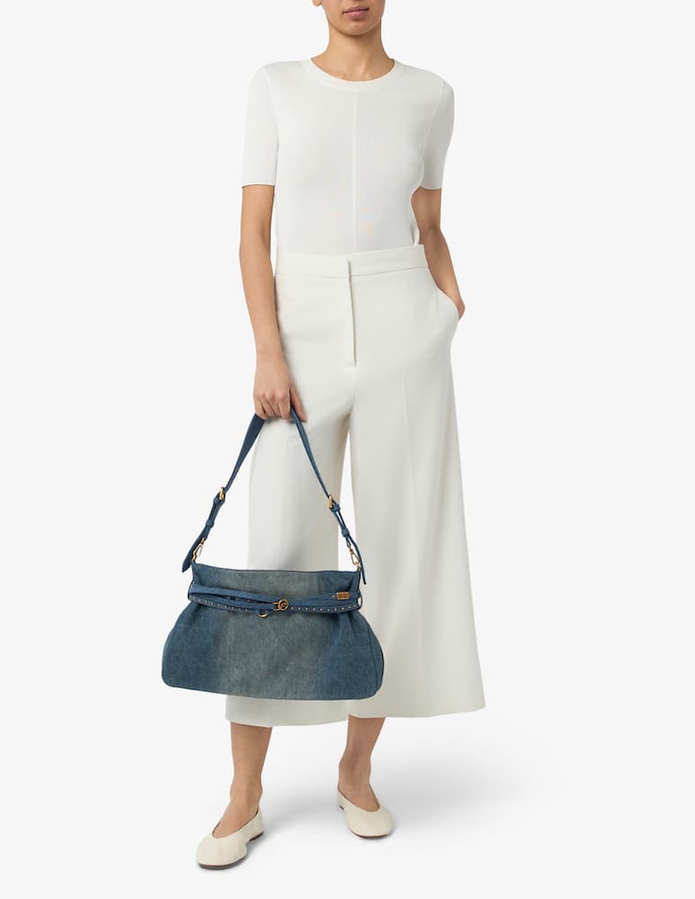 rinascente Pinko Borsa a spalla in jeans con dettaglio cintura