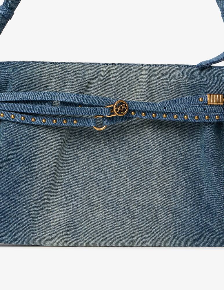 rinascente Pinko Borsa a spalla in jeans con dettaglio cintura