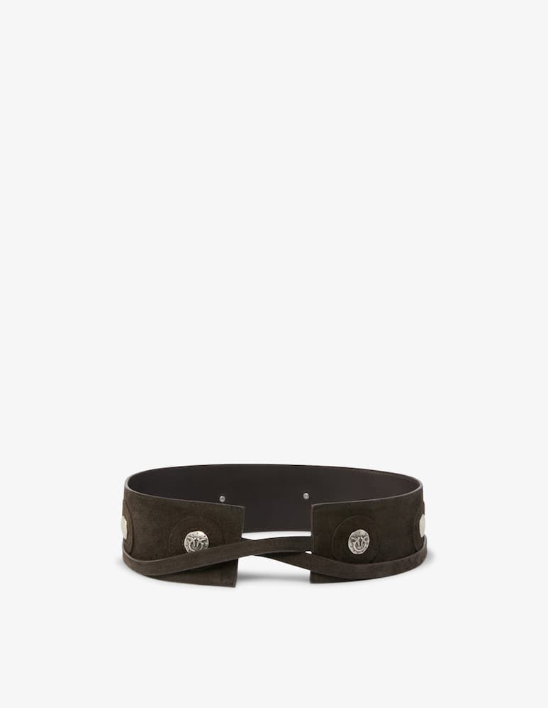 rinascente Pinko Studded suede belt