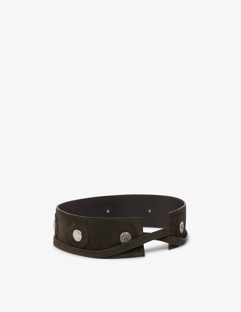 rinascente Pinko Studded suede belt