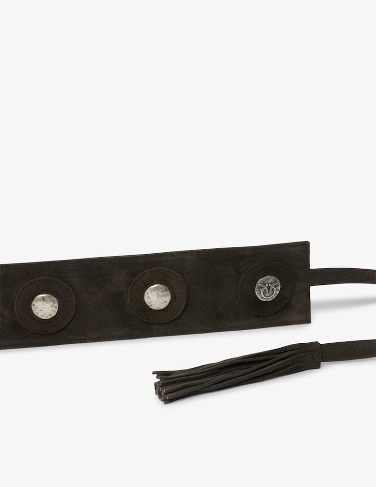 rinascente Pinko Studded suede belt