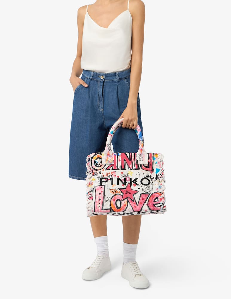 rinascente Pinko Shopper mare in canvas