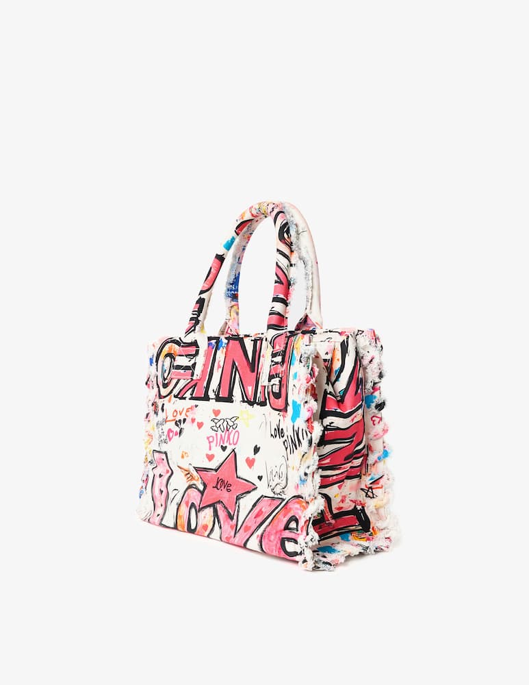 rinascente Pinko Shopper mare in canvas
