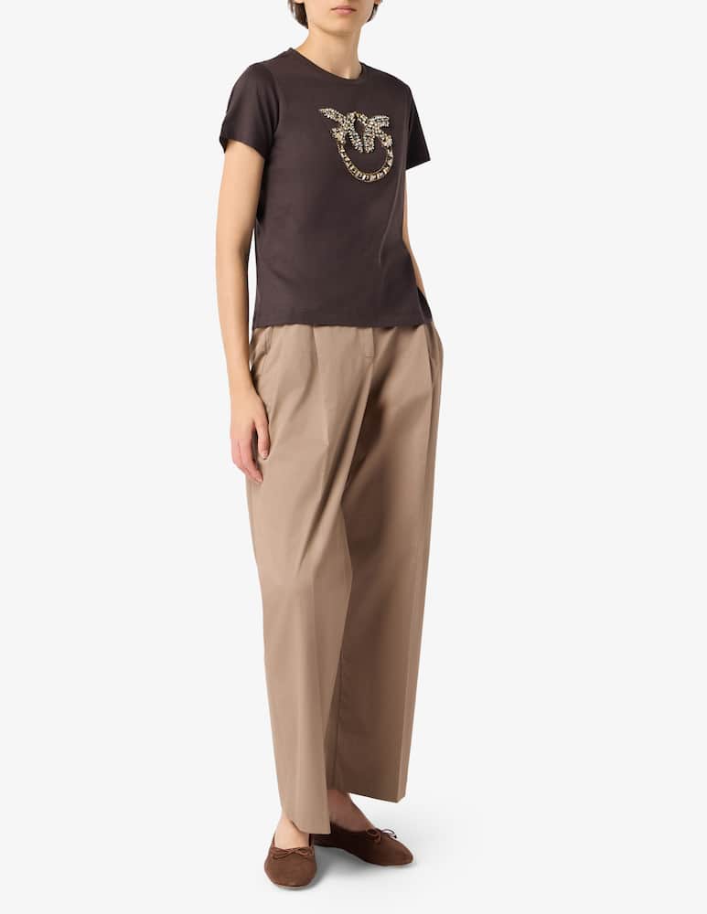 rinascente Pinko T-shirt in jersey con ricamo logo Quentin 