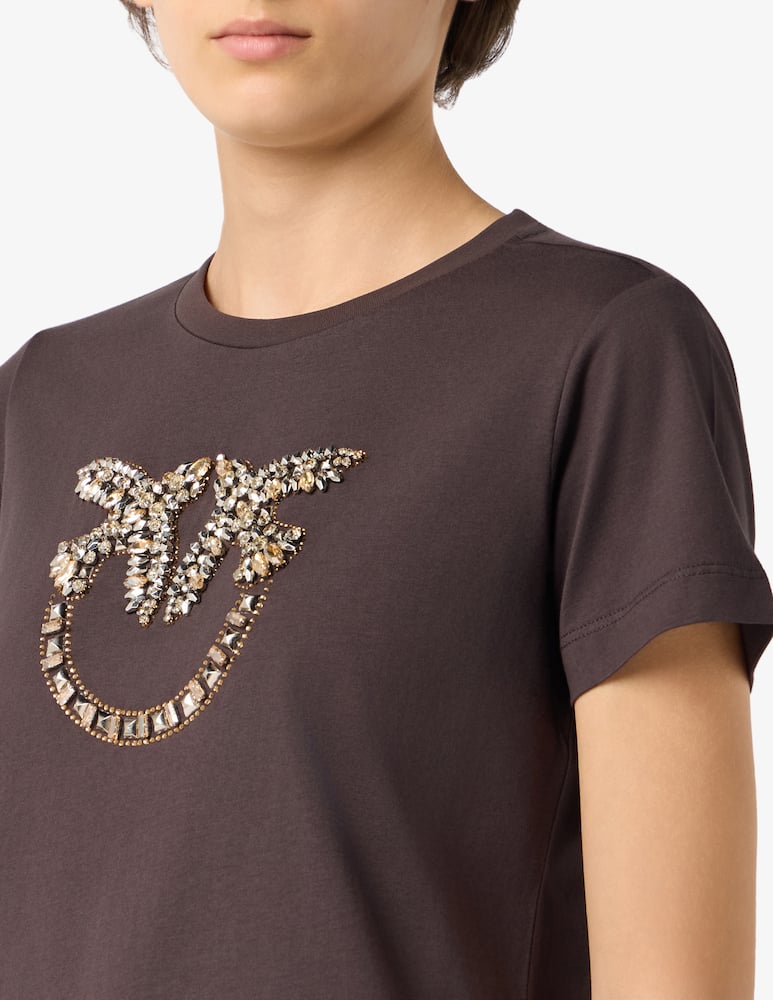 rinascente Pinko T-shirt in jersey con ricamo logo Quentin 