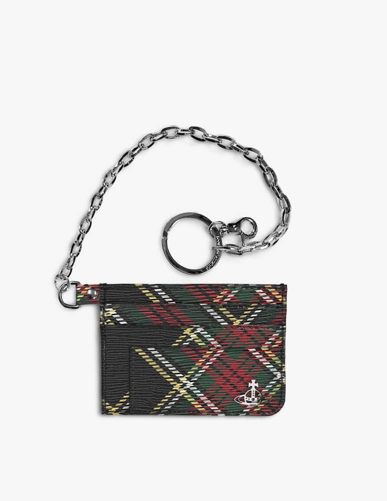rinascente Vivienne Westwood Tartan card holder with chain
