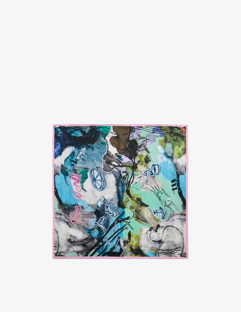 Vivienne Westwood Foulard quadrato Free World 90x90 - immagine 1 Vivienne Westwood Foulard quadrato Free World 90x90 - immagine 1