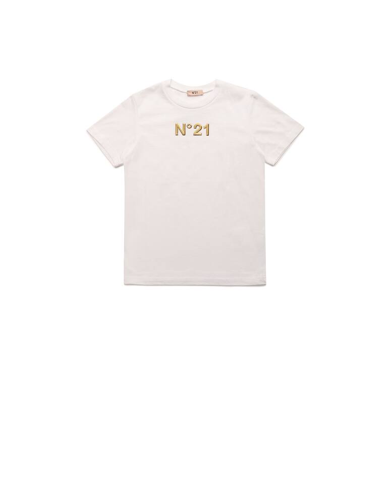 rinascente N°21 T-shirt with gold 3d logo