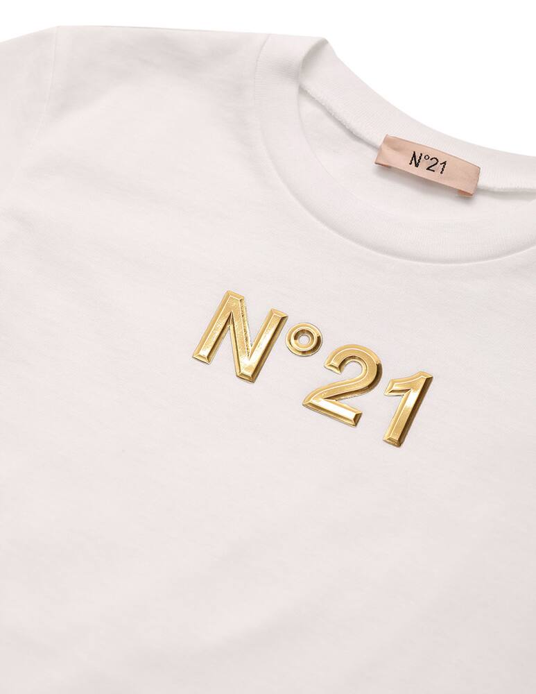 rinascente N°21 T-shirt with gold 3d logo