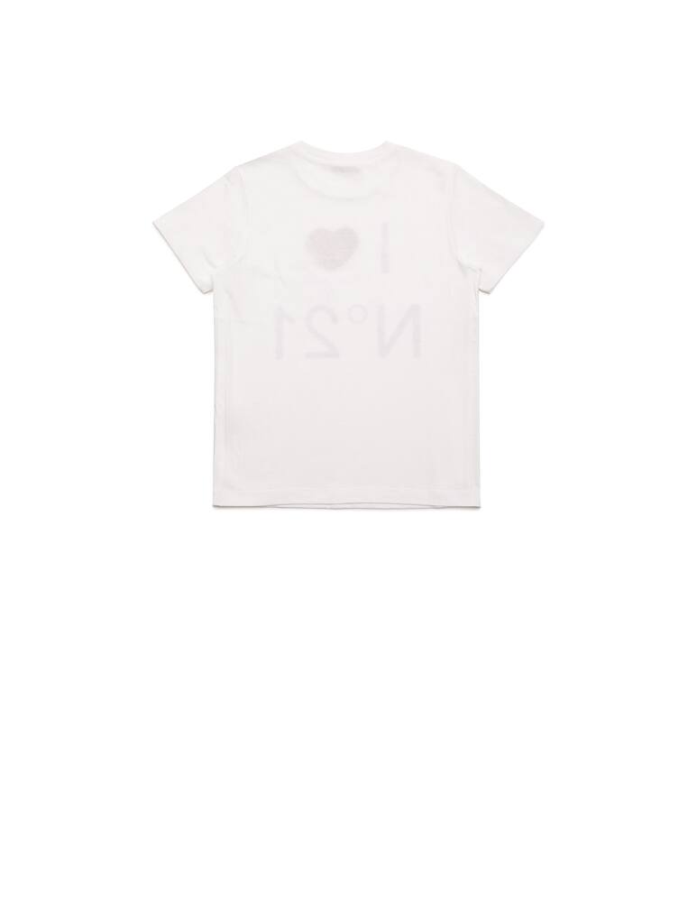 rinascente N°21 Cotton t-shirt with logo and sequins heart