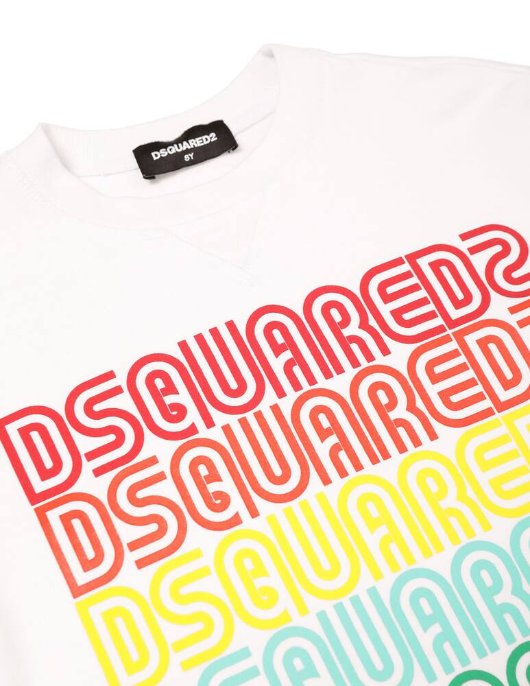 rinascente Dsquared2 Felpa girocollo con stampa multi logo 