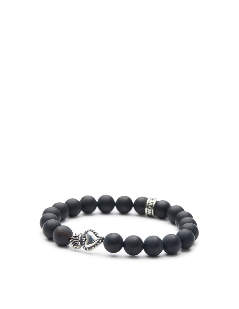 rinascente NOVE25 Bracciale onice opaca 080 e cuore ex-voto