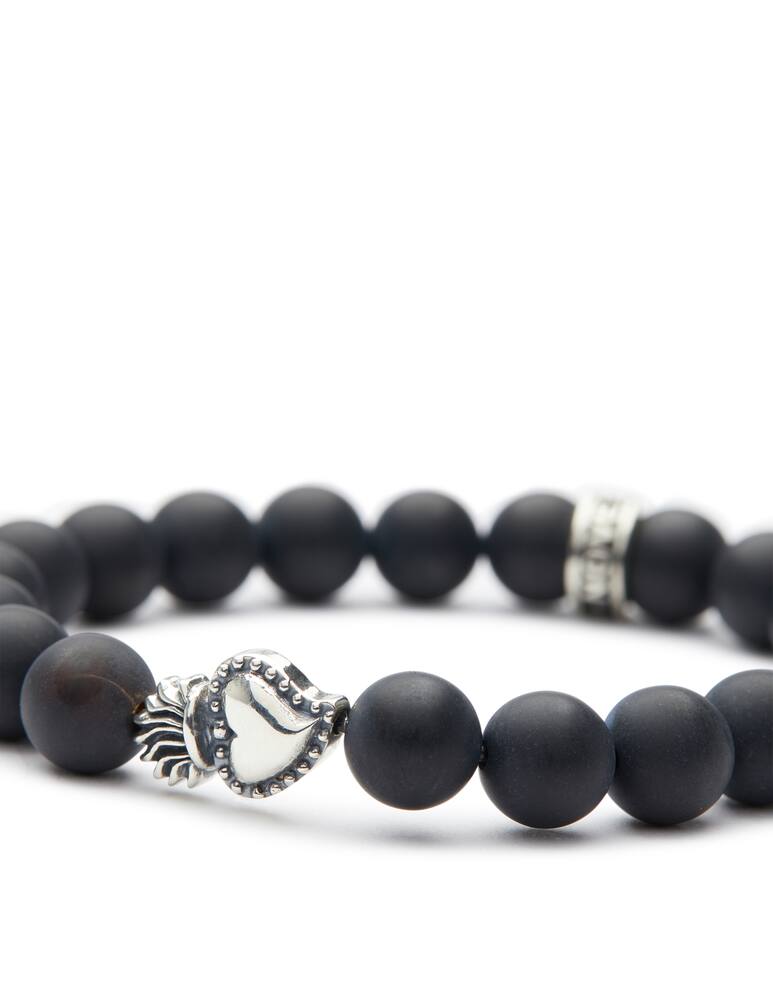rinascente NOVE25 Bracciale onice opaca 080 e cuore ex-voto
