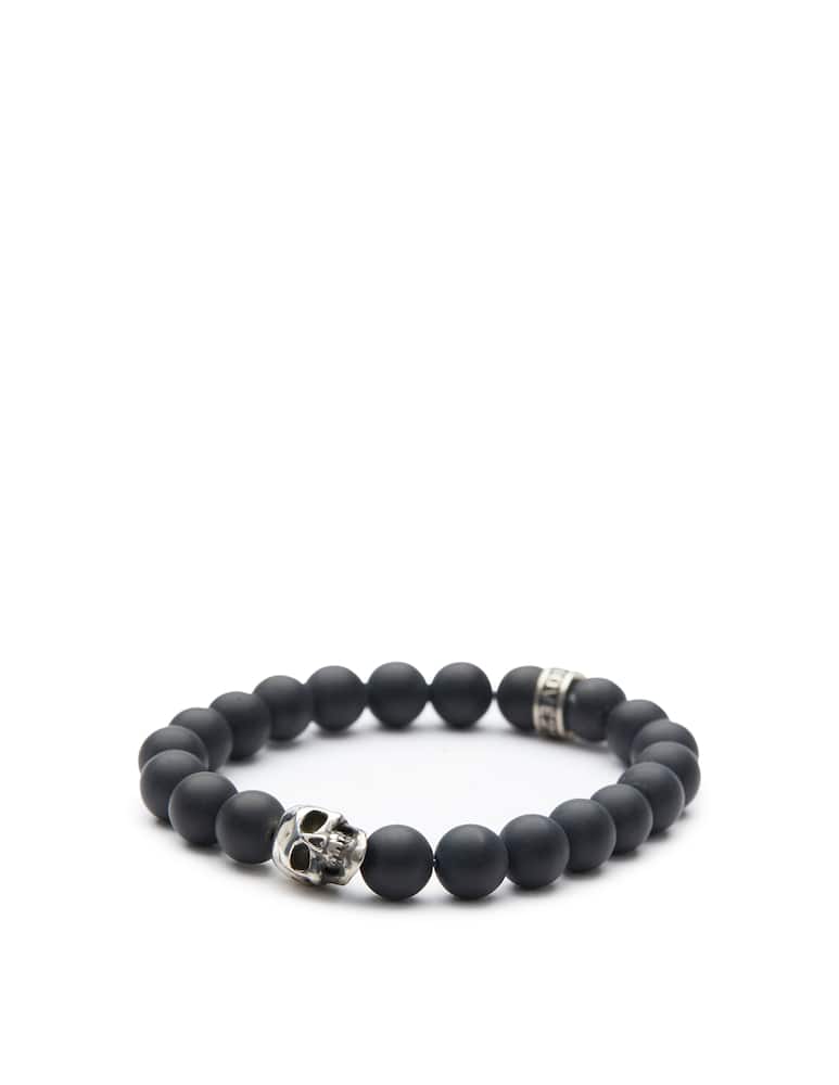 NOVE25 Onyx & small skull bracelet - picture 1 NOVE25 Onyx & small skull bracelet - picture 1