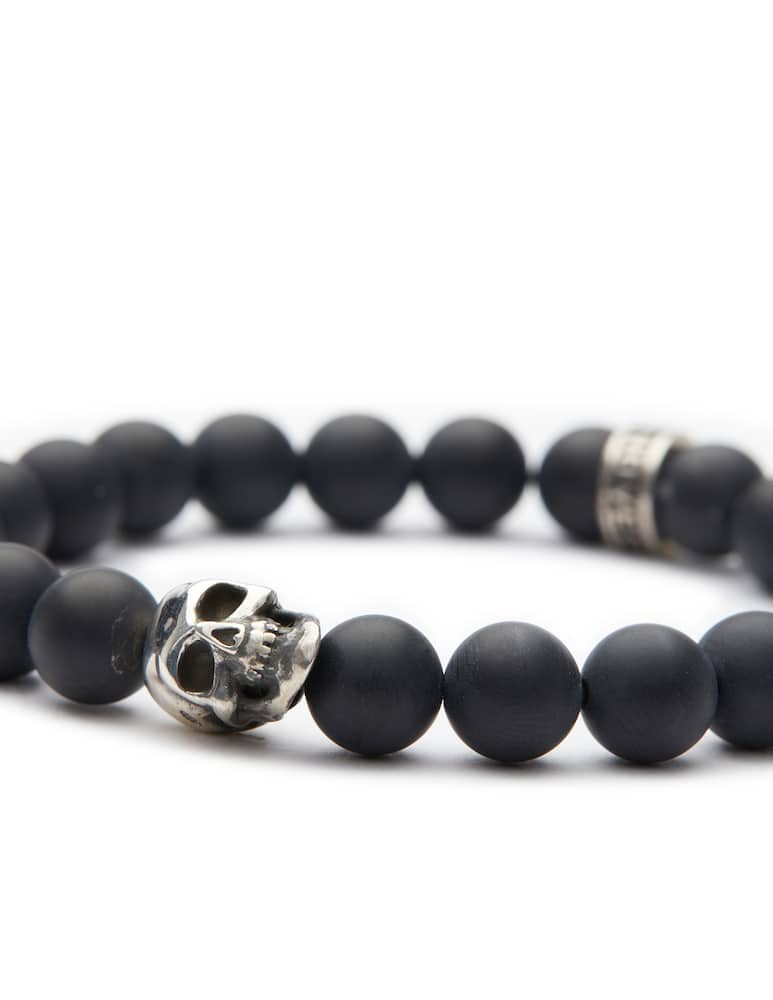 NOVE25 Onyx & small skull bracelet - picture 2 NOVE25 Onyx & small skull bracelet - picture 2