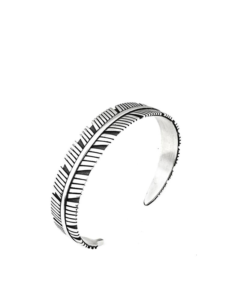 rinascente NOVE25 Bracciale piuma stilizzata argentato 