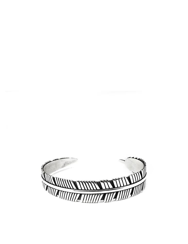 rinascente NOVE25 Bracciale piuma stilizzata argentato 