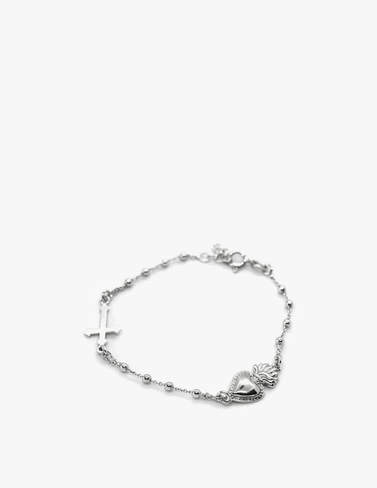rinascente NOVE25 Bracelet rosario cuore ex voto e croce gotica
