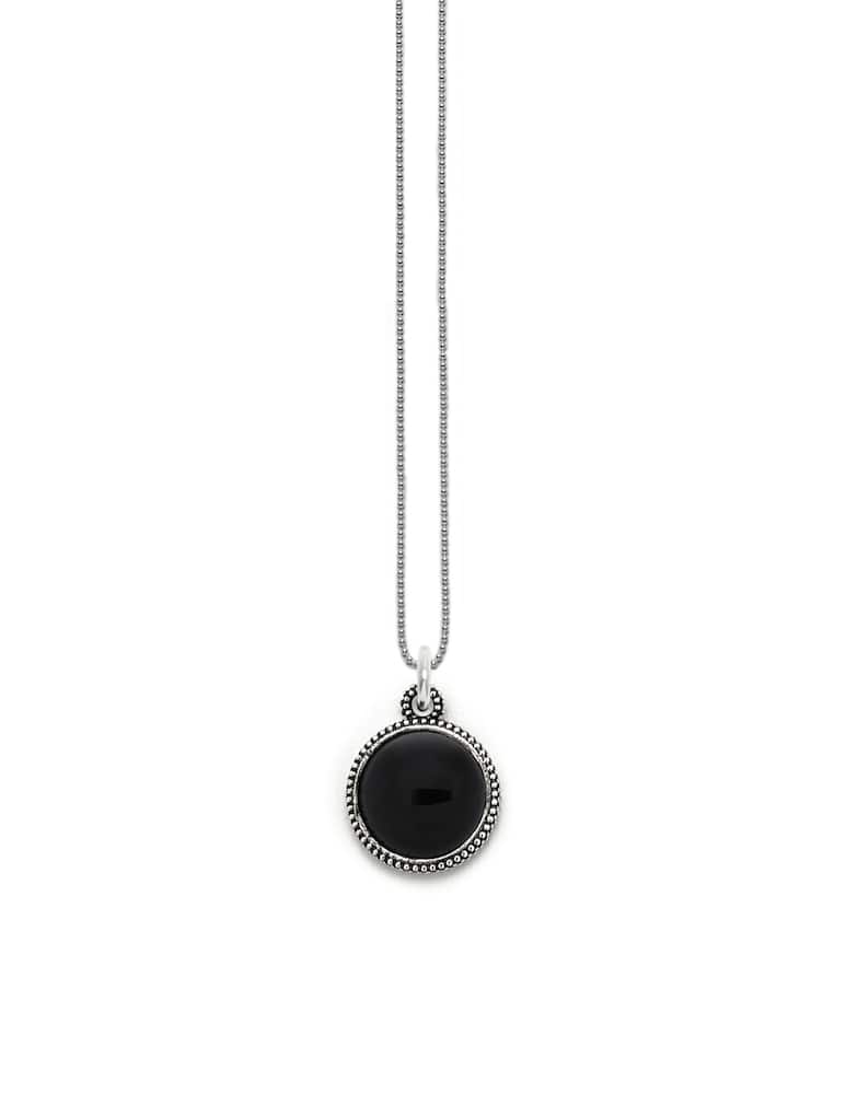 NOVE25 Necklace pendente tondo puntinato onice s150 l70 - picture 1 NOVE25 Necklace pendente tondo puntinato onice s150 l70 - picture 1