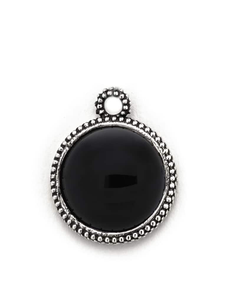 rinascente NOVE25 Collana pendente tondo puntinato onice s150 l70