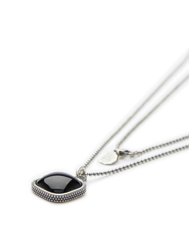 NOVE25 Dotted onyx stone pendant necklace s150 l70 - picture 2 NOVE25 Dotted onyx stone pendant necklace s150 l70 - picture 2