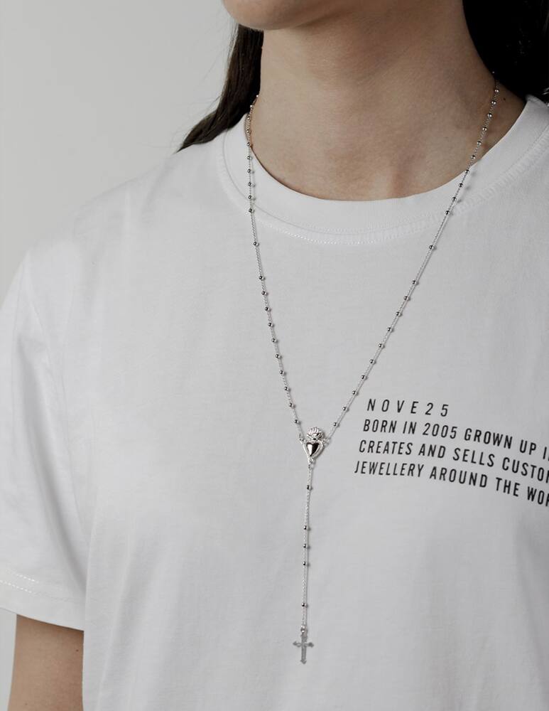 rinascente NOVE25 Necklace rosario cuore ex voto e croce gotica