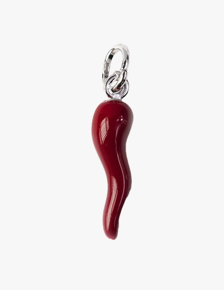 NOVE25 Pendente corno rosso smaltato - Argento - immagine 1 NOVE25 Pendente corno rosso smaltato - Argento - immagine 1